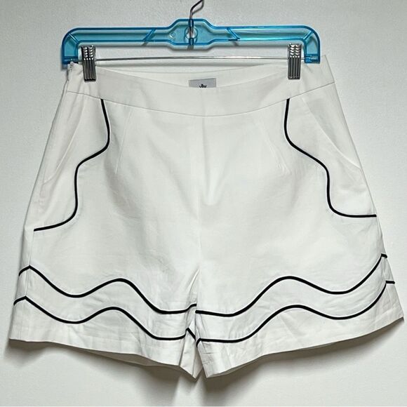 New YLLW the Label Marchesa White side Zip Coastal Shorts Sz M - Picture 2 of 5
